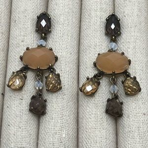 Avon Romantic Chandelier Dangly Peach Citron Colored Clip On Earrings NOS